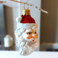Vintage Czech Republic, Glass Blown, Hand Painted Christmas Tree Ornament - Santa Head