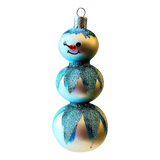 Czech Republic, Glass Blown, Hand Painted Christmas Tree Ornament - 3 Tier Snowman