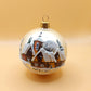 Vintage Czech Glass Christmas Ornament: Hand-Painted Gold large Ball