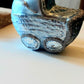 Vintage Czech Republic, Glass Blown, Hand Painted Christmas Tree Ornament - Blue Pram