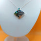 Silver Handmade Inlay Pendant Semi Precious Abalone Shell- Square