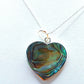 Silver Handmade Inlay Pendant Semi Precious Abalone Shell- Heart