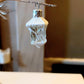 Vintage Czech Hand-Painted Glass Christmas Ornament: White Lantern (Pair)