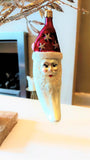 Vintage Czech Republic, Glass Blown, Hand Painted Christmas Tree Ornament - Large Moon