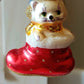 Vintage Czech Republic, Glass Blown, Hand Painted Christmas Tree Ornament - Cat in Boot