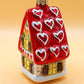 Vintage Czech Republic, Glass Blown, Hand Painted Christmas Tree Ornament - Ginger Bread House