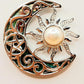 Silver Handmade Inlay Pendant/Earring Set Semi Precious Abalone Shell- Sun/Moon