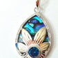 Silver Handmade Inlay Pendant Semi Precious Abalone Shell- Flower