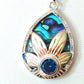 Silver Handmade Inlay Pendant Semi Precious Abalone Shell- Flower