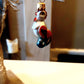 Vintage Czech Republic, Glass Blown, Hand Painted Christmas Tree Ornament - cockerels a pair ( x 2 )