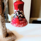 Vintage Czech Glass Christmas Bell Ornament: Hand-Painted House Motif