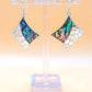 Silver Handmade Inlay Earrings Semi Precious Abalone Shell- Square