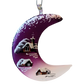 Czech Glass Christmas Ornament: Hand-Painted Purple Half Moon