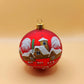 Vintage Czech Glass Christmas Ornament: Hand-Painted Red large Ball