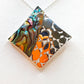 Silver Handmade Inlay Pendant Semi Precious Abalone Shell- Square
