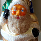 Vintage Czech Republic, Glass Blown, Hand Painted Christmas Tree Ornament - Large Santa in Chimney