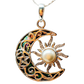 Silver Handmade Inlay Pendant Semi Precious Abalone Shell- Moon/Sun