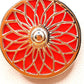 Silver Handmade Inlay Pendant Semi Precious Abalone Shell- Red Circle