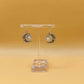 Silver Handmade Inlay Earrings Semi Precious Abalone Shell- Moon/Sun