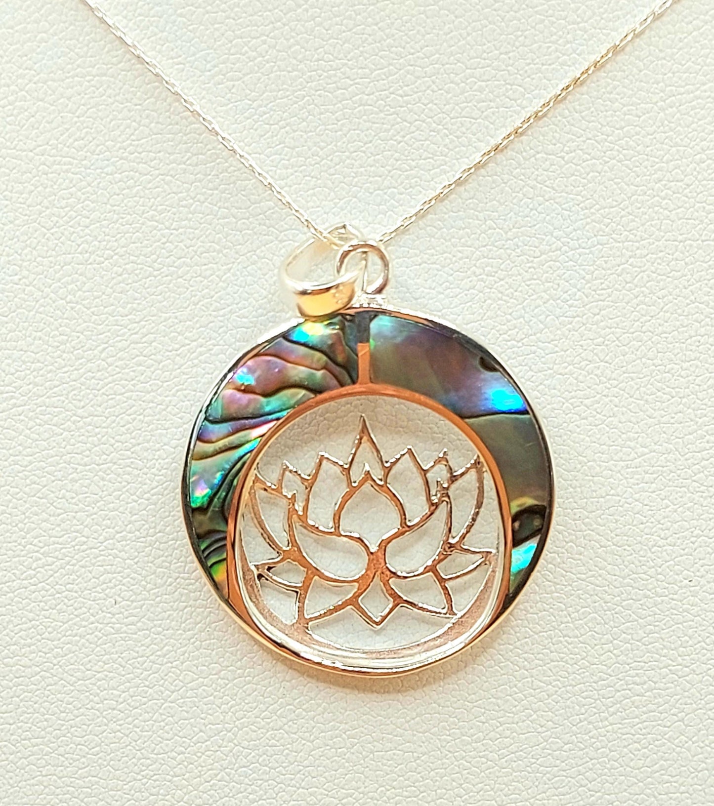 Silver Handmade Inlay Pendant Semi Precious Abalone Shell- Emblem