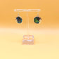 Silver Handmade Inlay Earrings Semi Precious Abalone Shell- Moon