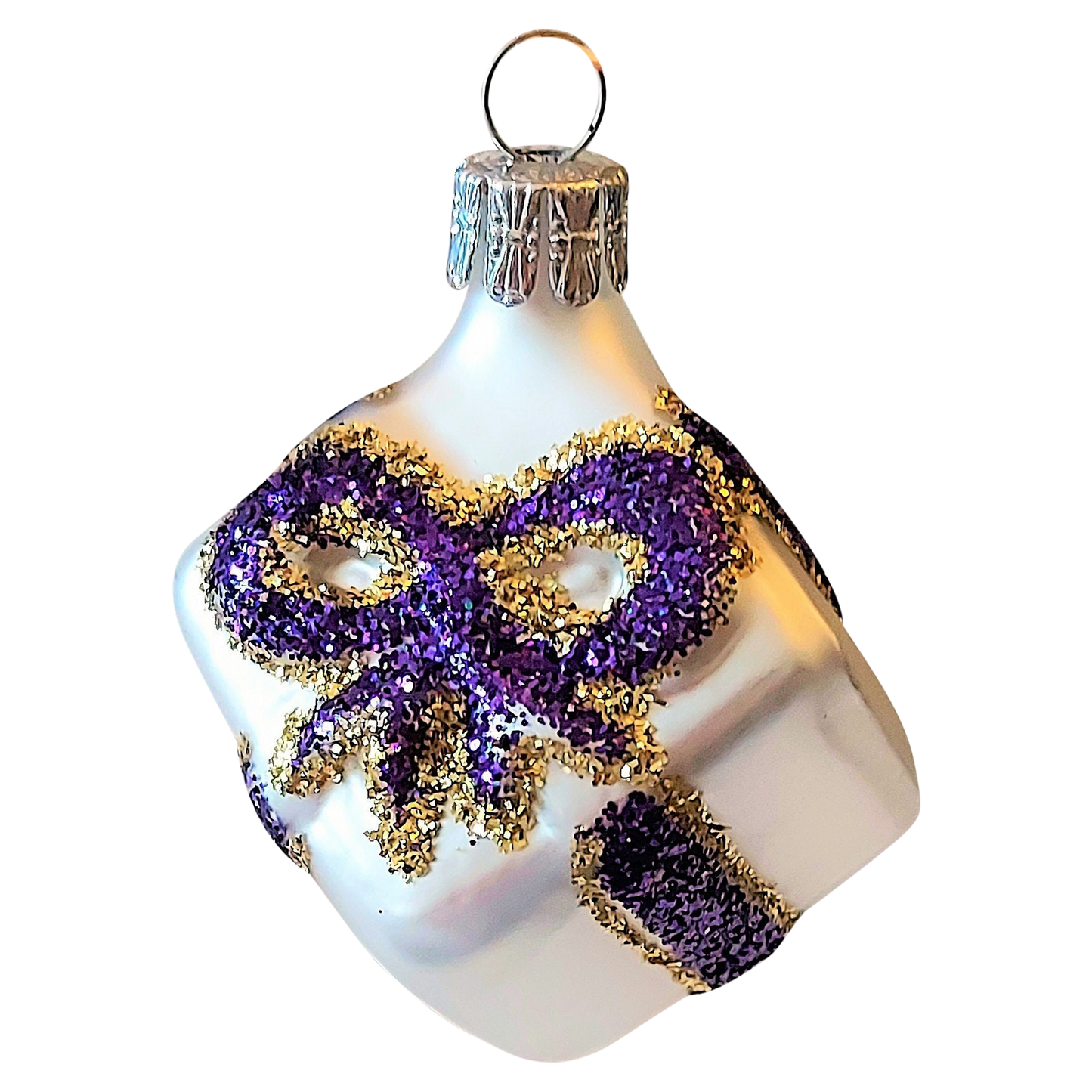 Czech Republic, Glass Blown, Hand Painted Christmas Tree Ornament - Present