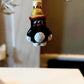 Vintage Czech Republic, Glass Blown, Hand Painted Christmas Tree Ornament - penguin a pair ( x 2 )