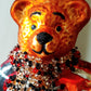 Vintage Czech Republic, Glass Blown, Hand Painted Christmas Tree Ornament - Large Teddy Bear