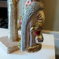 Vintage Czech Republic, Glass Blown, Hand Painted Christmas Tree Ornament - Large Santa Silver/Gold