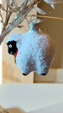 Vintage Czech Republic, Glass Blown, Hand Painted Christmas Tree Ornament - Sheep