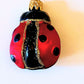Vintage Czech Republic, Glass Blown, Hand Painted Christmas Tree Ornament - ladybird a pair ( x 2 )