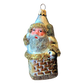 Czech Republic, Glass Blown, Hand Painted Christmas Tree Ornament - Large Santa in Chimney