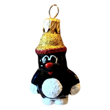 Czech Republic, Glass Blown, Hand Painted Christmas Tree Ornament - penguin a pair ( x 2 )