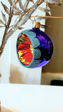 Vintage Czech Republic, Glass Blown, Hand Painted Christmas Tree Ornament - Retro Balls