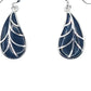 Silver Handmade Inlay Pendant/Earring Set Semi Precious Black Onyx- Black Leaf