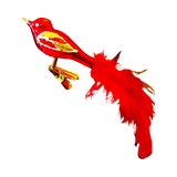 Czech Republic, Glass Blown, Hand Painted Christmas Tree Ornament - small bird with clip