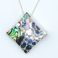 Silver Handmade Inlay Pendant Semi Precious Abalone Shell- Square