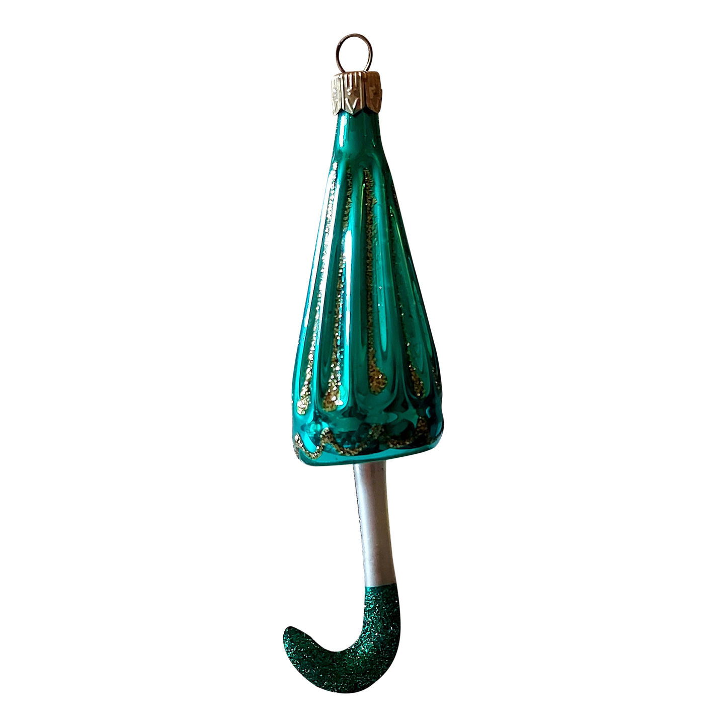 Czech Republic, Glass Blown, Hand Painted Christmas Tree Ornament - Umbrella Various Colours