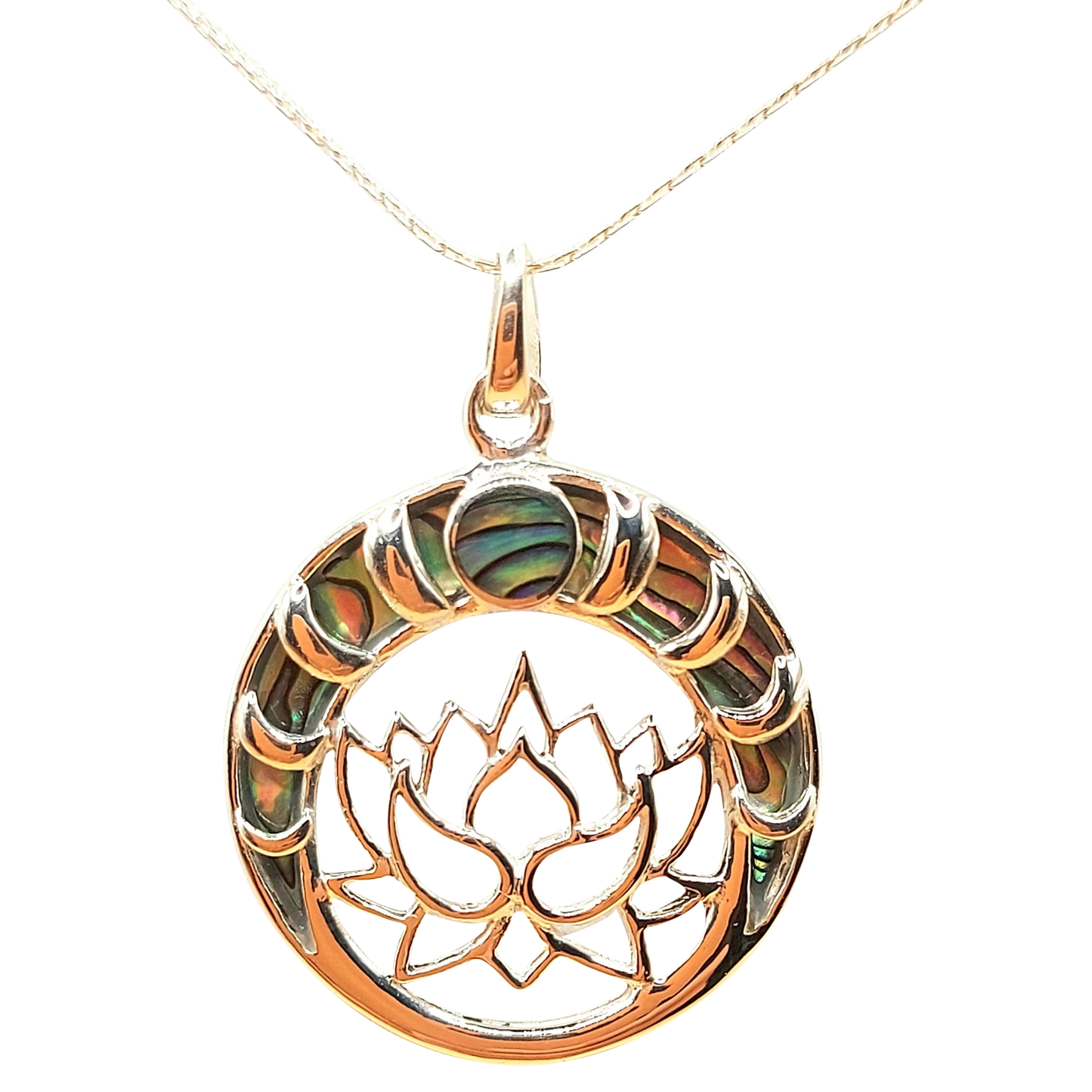 Silver Handmade Inlay Pendant Semi Precious Abalone Shell- Emblem