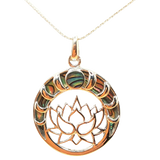 Silver Handmade Inlay Pendant Semi Precious Abalone Shell- Emblem