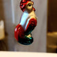 Vintage Czech Republic, Glass Blown, Hand Painted Christmas Tree Ornament - cockerels a pair ( x 2 )