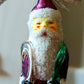 Vintage Czech Republic, Glass Blown, Hand Painted Christmas Tree Ornament - Thin Santa Purple