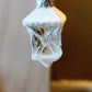 Vintage Czech Hand-Painted Glass Christmas Ornament: White Lantern (Pair)