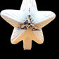 Vintage Czech Republic, Glass Blown, Hand Painted Christmas Tree Ornament - White Star Tree Topper