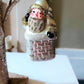 Vintage Czech Republic, Glass Blown, Hand Painted Christmas Tree Ornament - Large Santa in Chimney