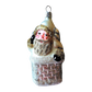 Czech Republic, Glass Blown, Hand Painted Christmas Tree Ornament - Large Santa in Chimney