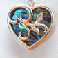 Silver Handmade Inlay Pendant/Earring Set Semi Precious Abalone Shell- Heart