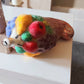 Vintage Czech Republic, Glass Blown, Hand Painted Christmas Tree Ornament - Large Fruit Cone Red