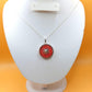 Silver Handmade Inlay Pendant Semi Precious Abalone Shell- Red Circle