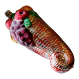 Czech Republic, Glass Blown, Hand Painted Christmas Tree Ornament - Large Fruit Cone Red